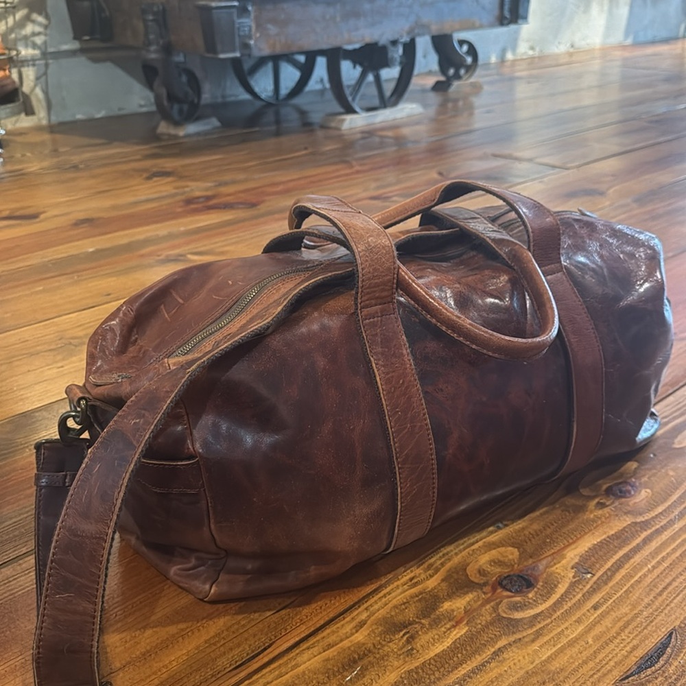 Brown Leather Duffel Bag
